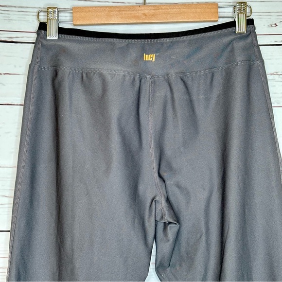 Lucy | Dark Gray Cropped Side Slit Relaxed Fit Leggings - Picture 7 of 8